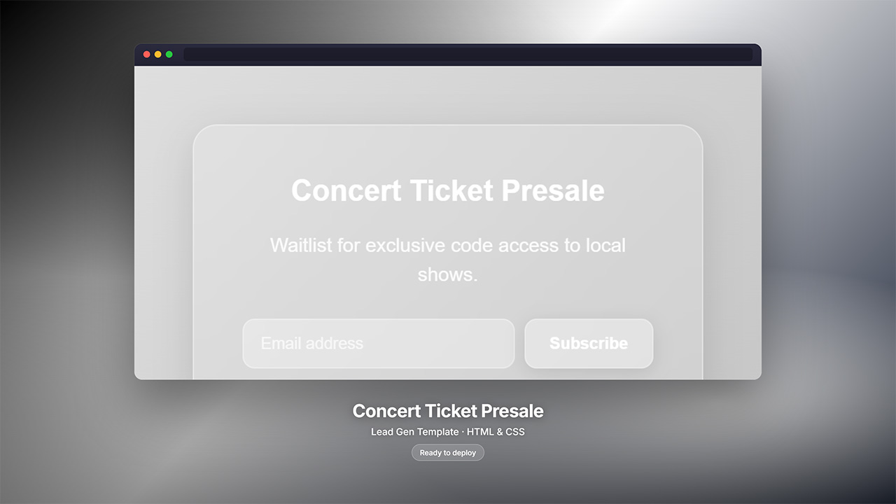 Concert Ticket Presale