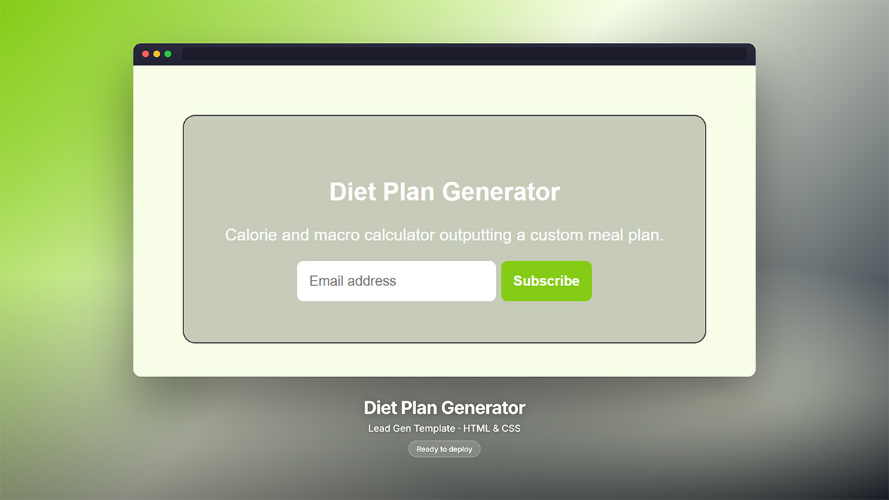 Diet Plan Generator